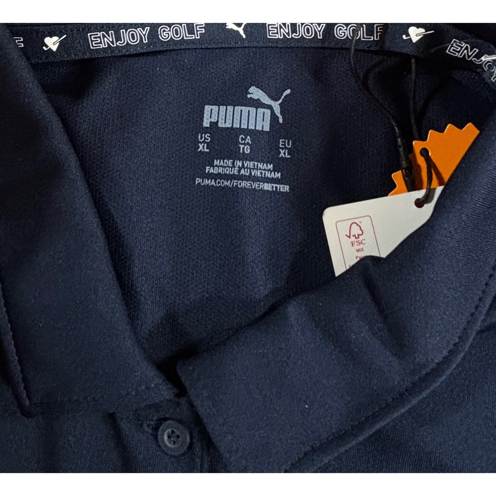 Puma Gamer Polo Golf Shirt Short Sleeve UPF 50 Navy Blue Womens Size XL NWT - Picture 6 of 11